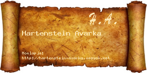 Hartenstein Avarka névjegykártya